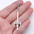 71mm 2.8g Antique Silver Tone Zinc Alloy Sword Weapon Charm Pendant for Cosplay DIY Jewelry Making