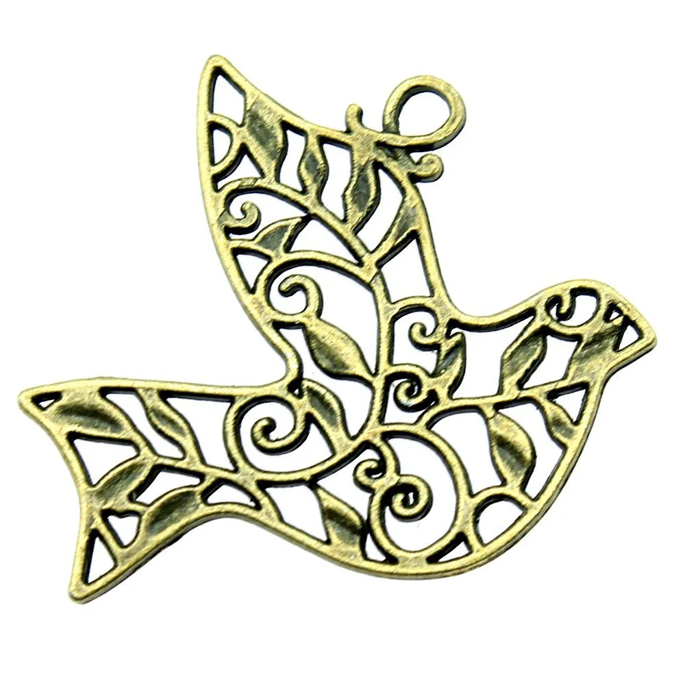 36x32mm 3.2g Multi Color Zinc Alloy Bird Charm Pendant for DIY Necklace Bracelet Making