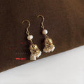 Handmade Freshwater Pearl Tassel Drop Earrings 14K Plated Geometric Light Luxury Jewelry