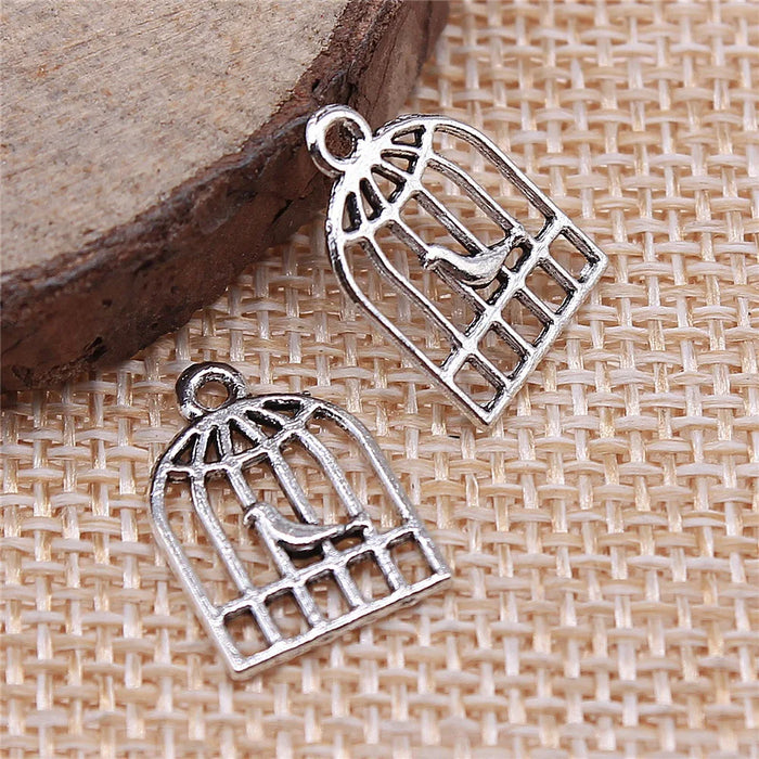 16x11mm 0.4g Multicolor Zinc Alloy Bird Cage Charm Pendant for DIY Necklace Bracelet Jewelry Making