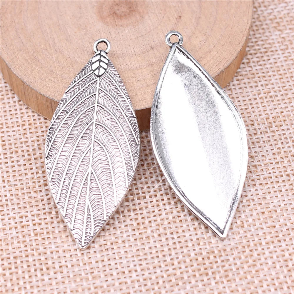 50x22mm 3.4g Multicolor Zinc Alloy Leaf Charm Pendant for DIY Necklace Bracelet Jewelry Making