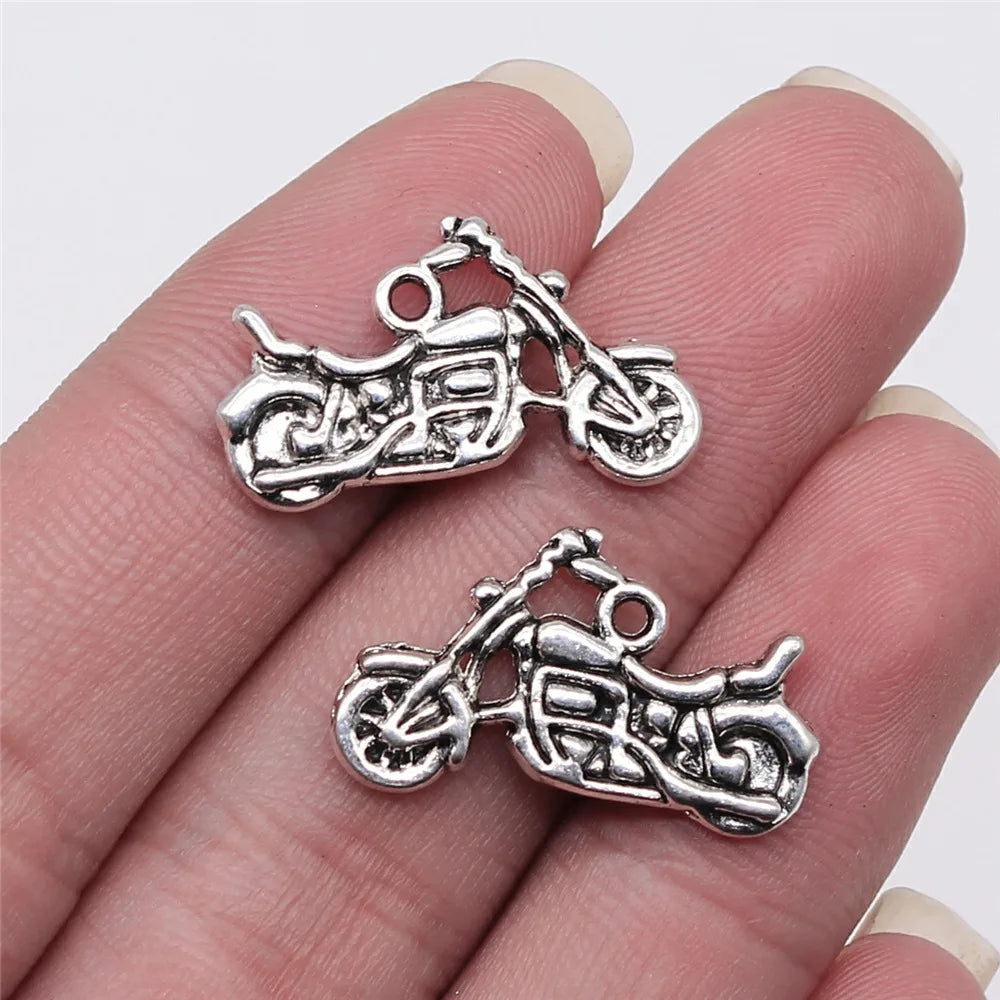 24x15mm 1.8g Multicolor Zinc Alloy Motorcycle Charm Pendant for DIY Bracelet Necklace Jewelry Making