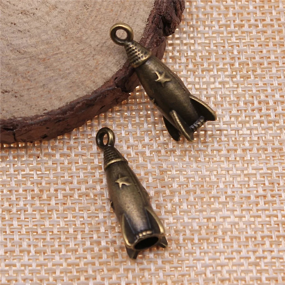 24x9x9mm 3g Multicolor Zinc Alloy Rocket Charm Pendant for DIY Bracelet Necklace Jewelry Making