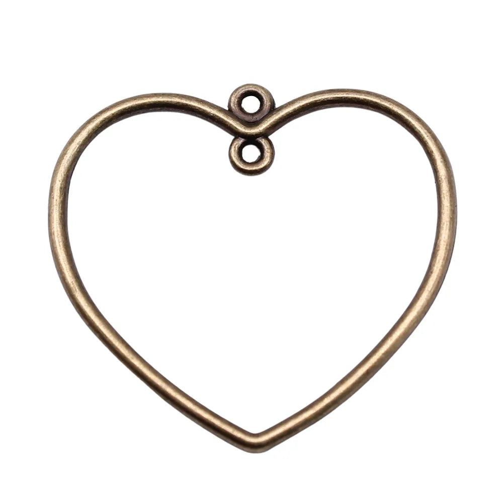 32x35mm 1.9g Multicolor Zinc Alloy Heart connector charm pendant for DIY bracelet necklace making
