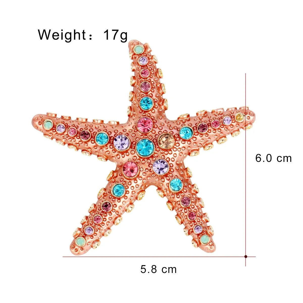 Elegant Blue Enamel Starfish Rhinestone Brooch, Luxury Ocean Lapel Pin Corsage Suit Accessory Gift