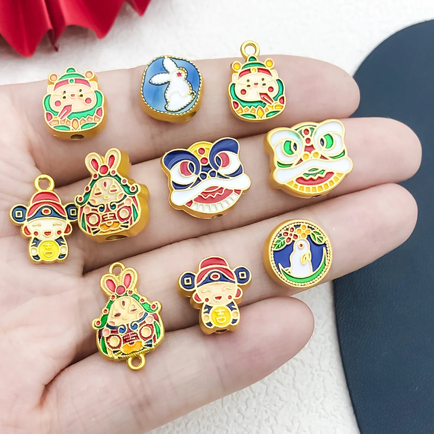 Zinc Alloy Antique Gold God of Wealth Large Hole Loose Bead for Bracelet Necklace DIY