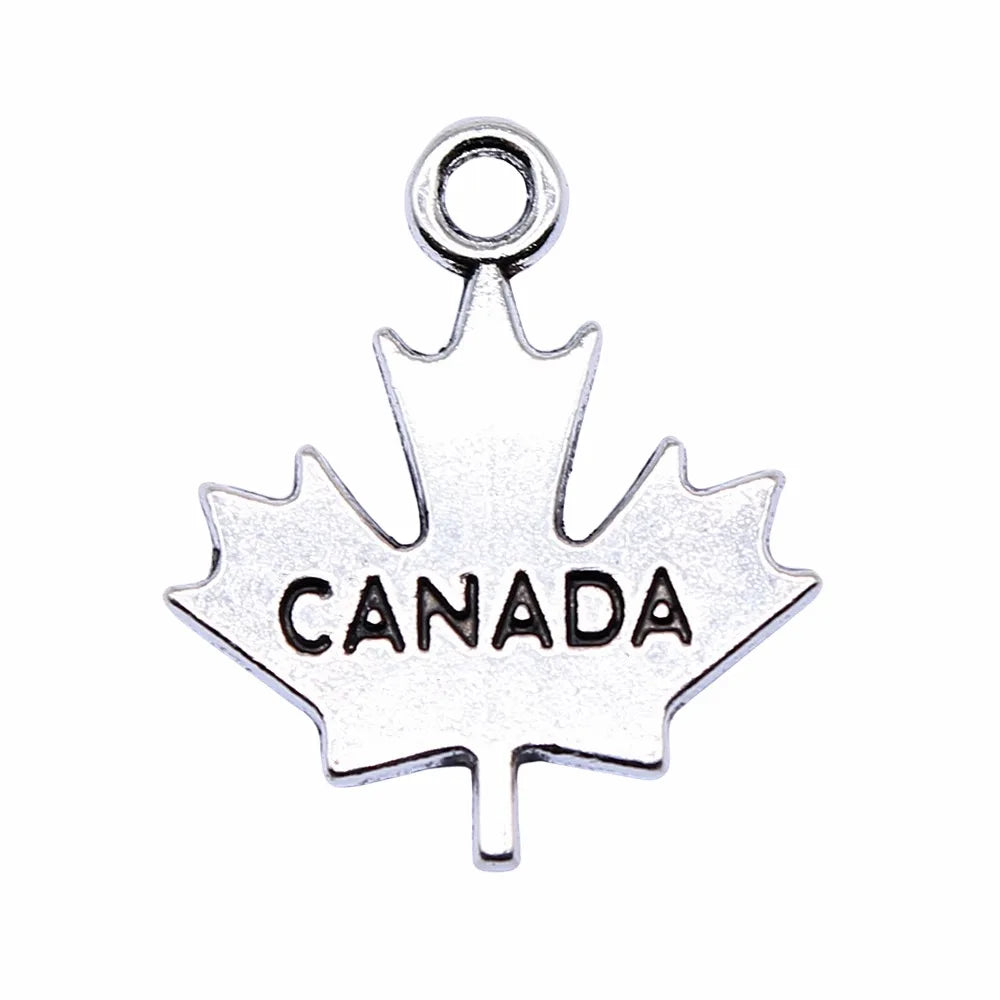22x18mm 1.7g Multicolor Zinc Alloy CANADA Maple Leaf Charm Pendant for DIY Jewelry Making