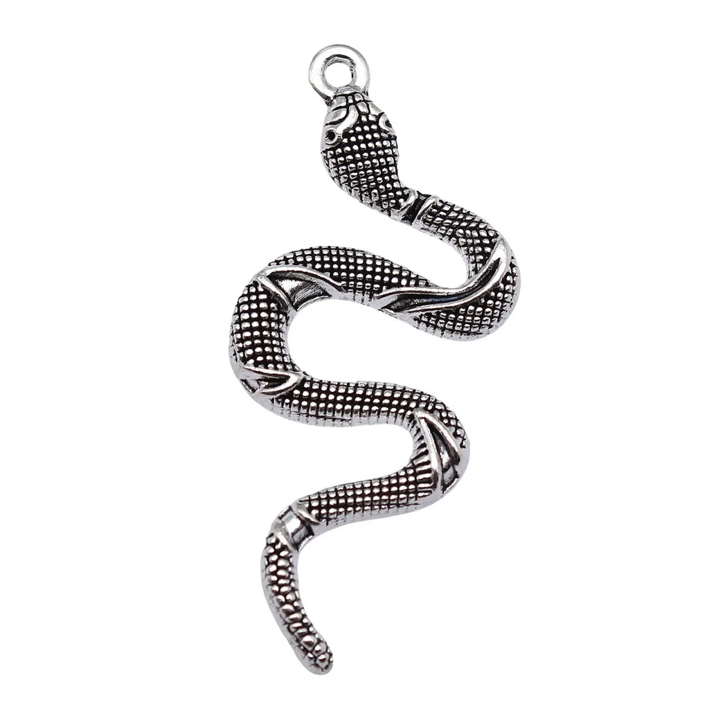 53x23mm 3.6g Multicolor Zinc Alloy Snake Charm Pendant for DIY Gothic Necklace Bracelet Jewelry Making