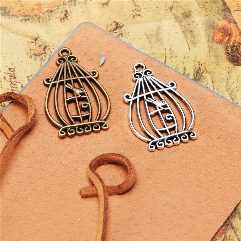 34x20MM Antique Silver Zinc Alloy Birdcage Charm Pendant for DIY Necklace Bracelet Jewelry Making