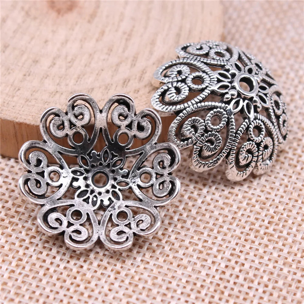 29x29x9mm 5.5g Multicolor Zinc Alloy Large Flower Bead Cap Jewelry Findings for DIY Pendant Making