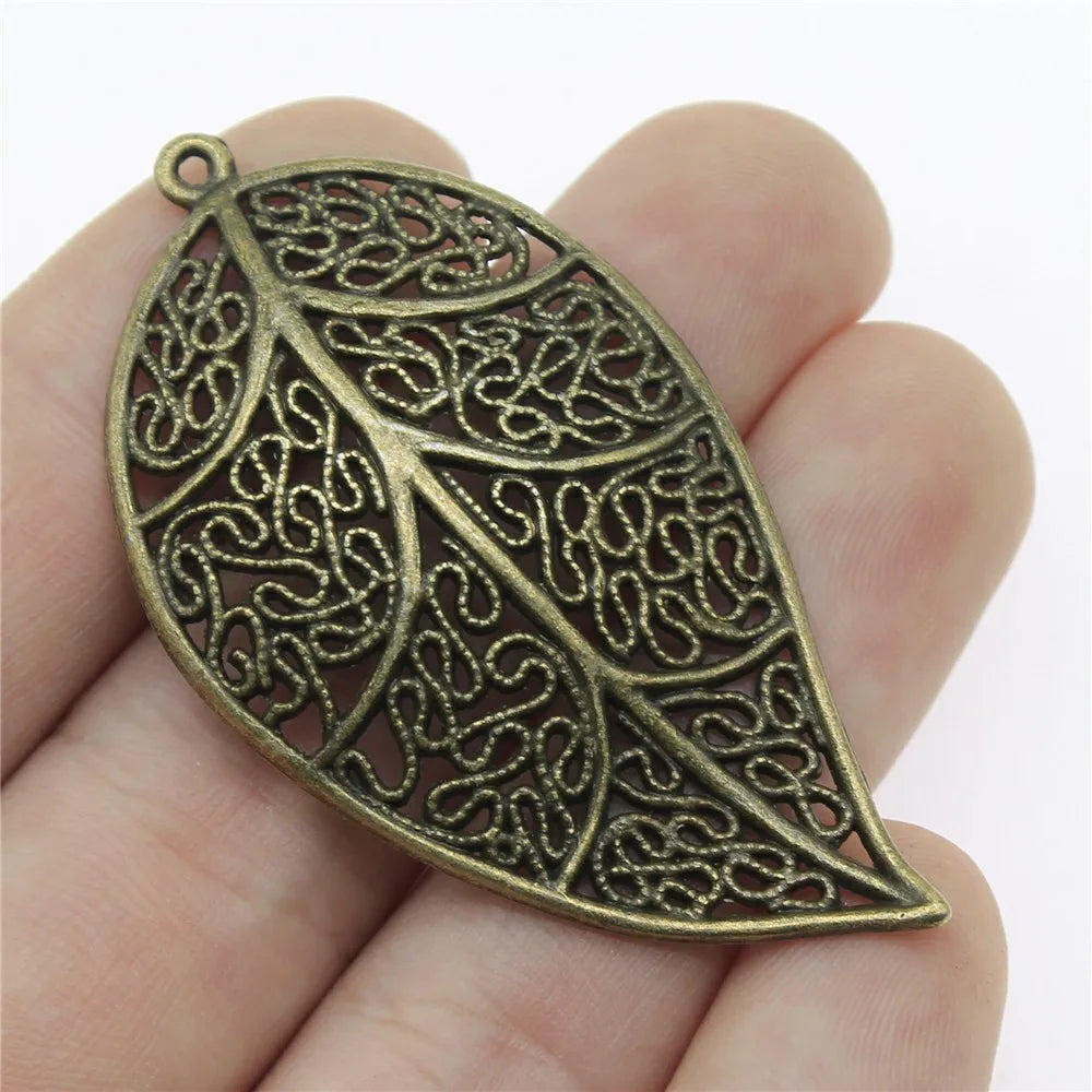 57x31mm 5.5g Multicolor Zinc Alloy Leaf Charm Pendant for DIY Necklace Bracelet Jewelry Making