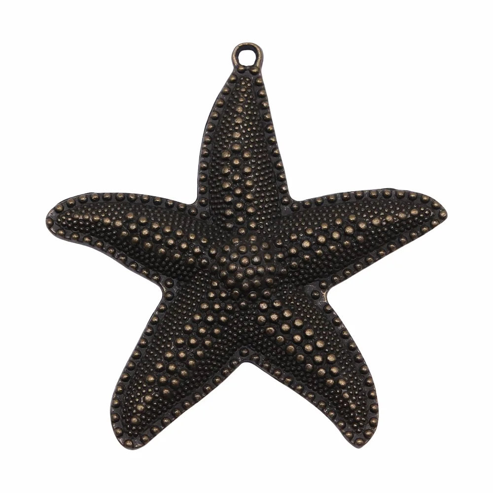 67x63mm 10.8g Multicolor Zinc Alloy Large Starfish Charm Pendant for DIY Ocean Theme Jewelry Making