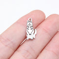 17x8mm 0.84g Antique Silver Tone Zinc Alloy Husky Dog Charm Pendant for DIY Pet Jewelry Making