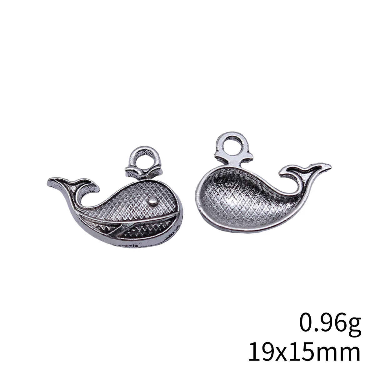 19x15mm 0.96g Antique Silver Zinc Alloy Whale Charm Pendant for Ocean Theme Necklace DIY Jewelry