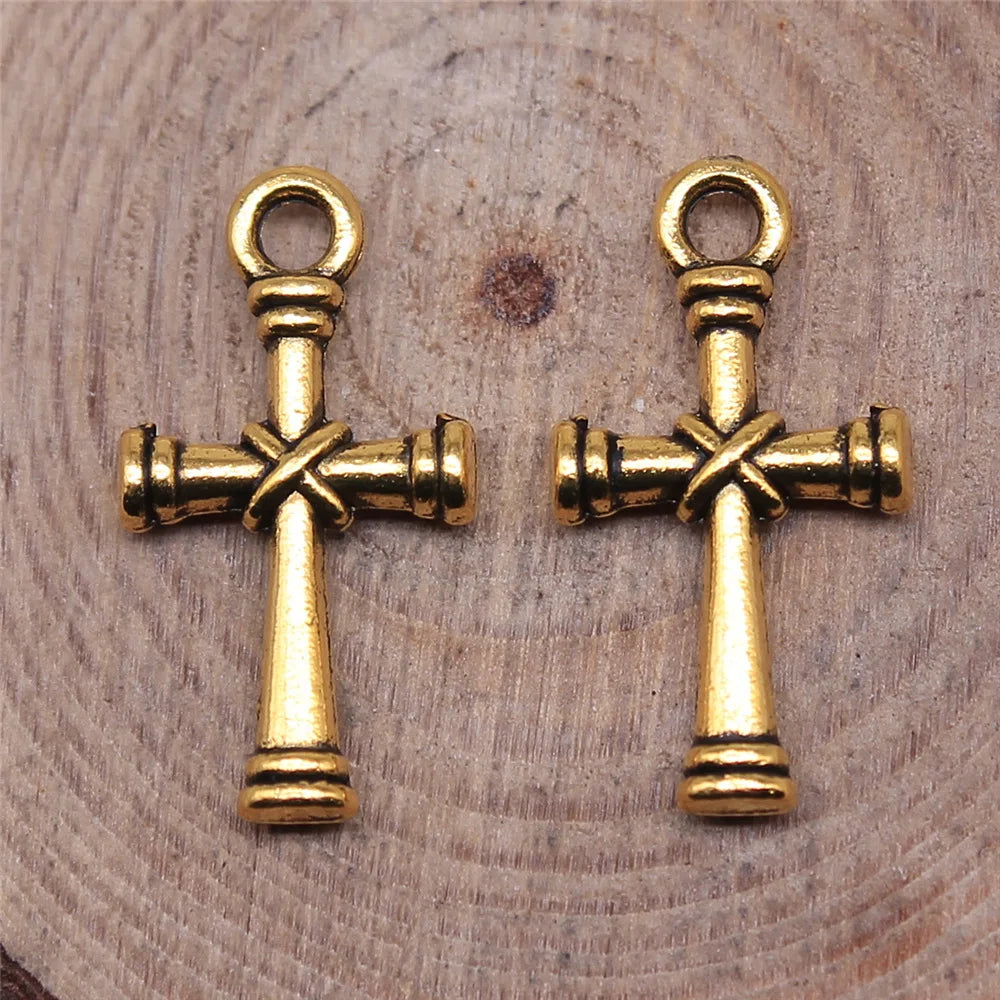 20x11mm 0.8g Multicolor Zinc Alloy Cross Charm Pendant for DIY Necklace Bracelet Jewelry Making