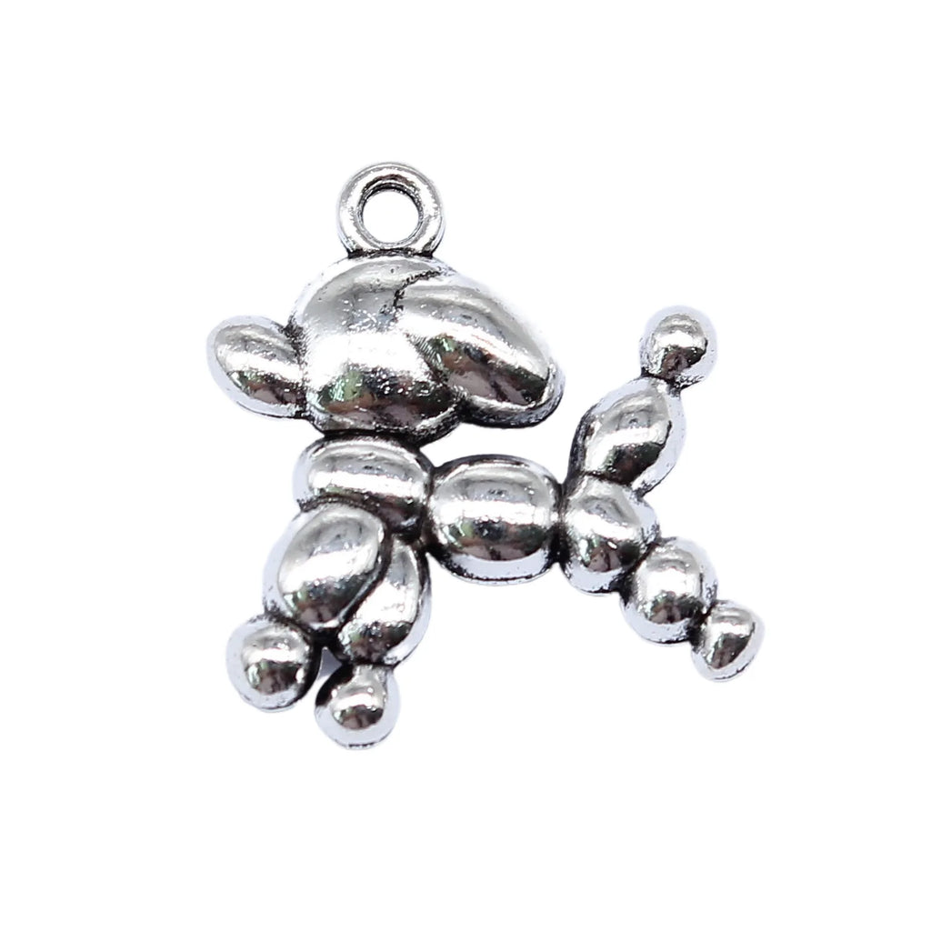 21x22mm 3.4g Antique Silver Zinc Alloy Balloon Dog Charm Pendant for DIY Necklace Bracelet Making