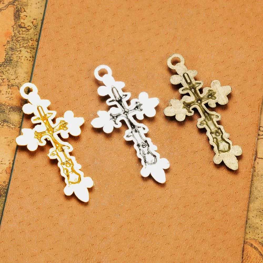 47x25MM Antique Silver Zinc Alloy Cross Charm Pendant for DIY Necklace Bracelet Jewelry Making
