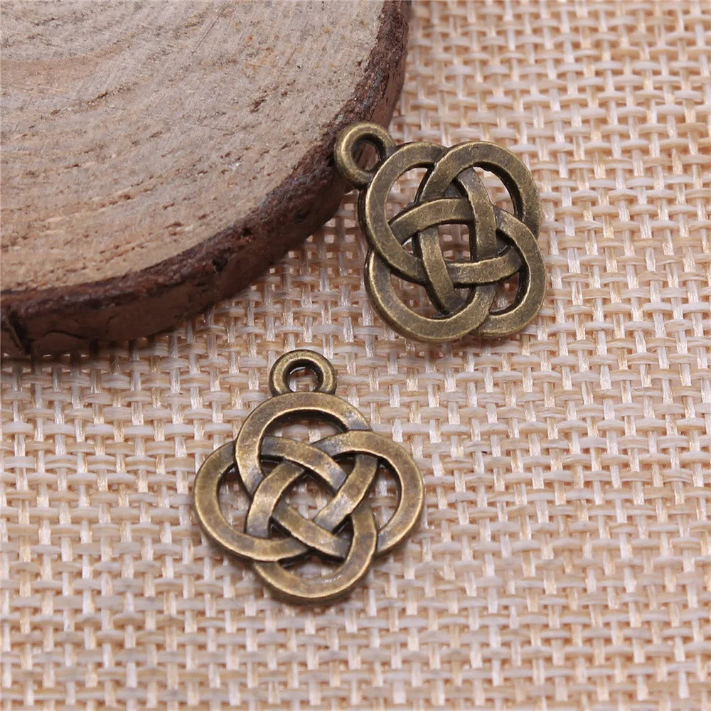 18x16mm 1.2g Multicolor Zinc Alloy Chinese Knot Charm Pendant for DIY Necklace Bracelet Jewelry Making