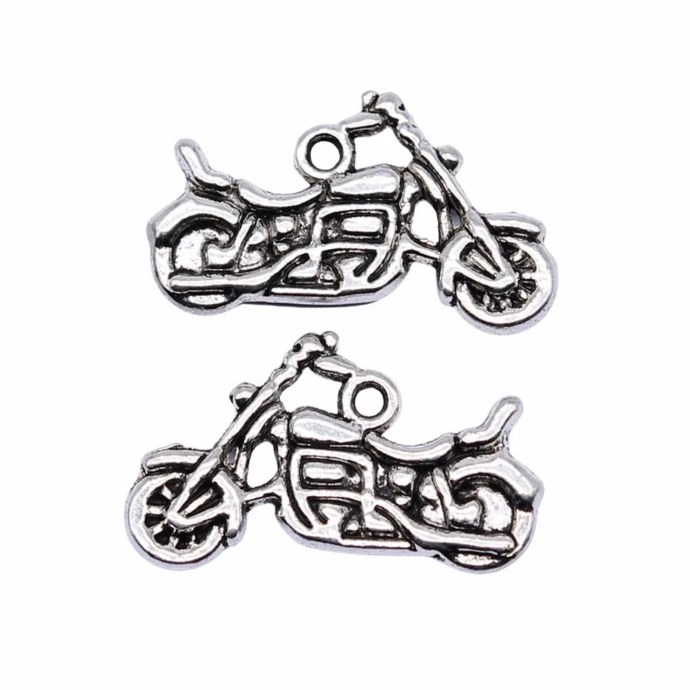 24x15mm 1.8g Multicolor Zinc Alloy Motorcycle Charm Pendant for DIY Bracelet Necklace Jewelry Making