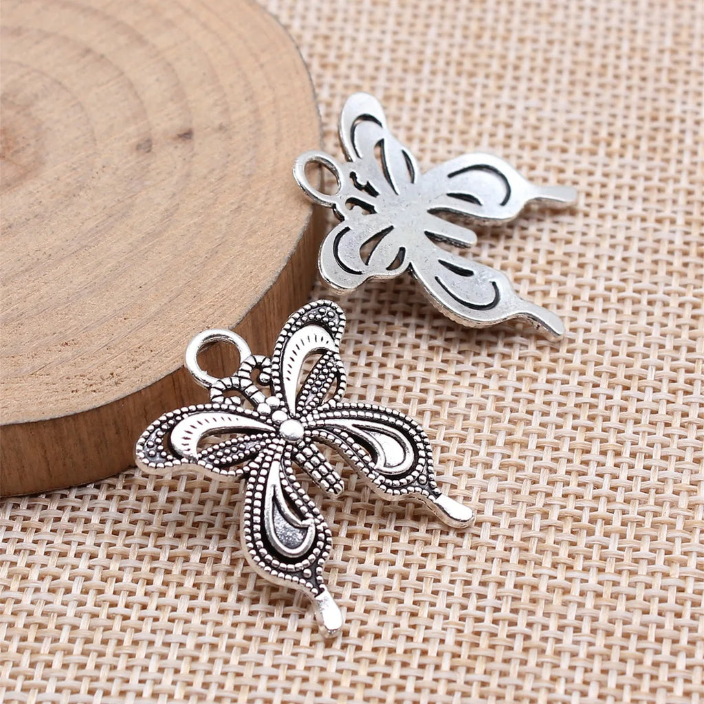 27x25mm 2.9g Multicolor Zinc Alloy Butterfly Charm Pendant for DIY Notebook Necklace Jewelry Making