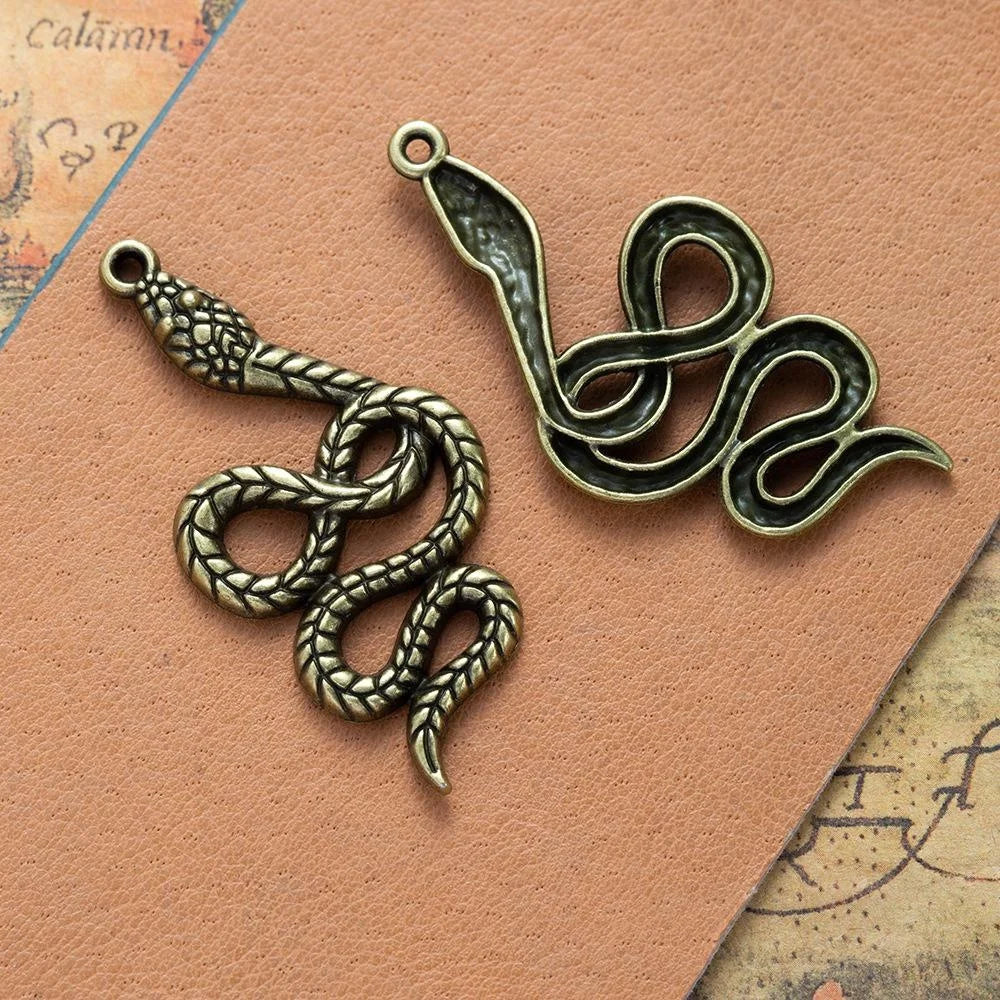 53x26MM Zinc Alloy Snake Charm Pendant for DIY Necklace Bracelet Jewelry Making