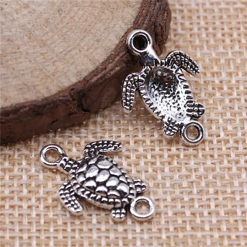 21x14mm 1.2g Multicolor Zinc Alloy Turtle connector charm for bracelet necklace DIY jewelry making