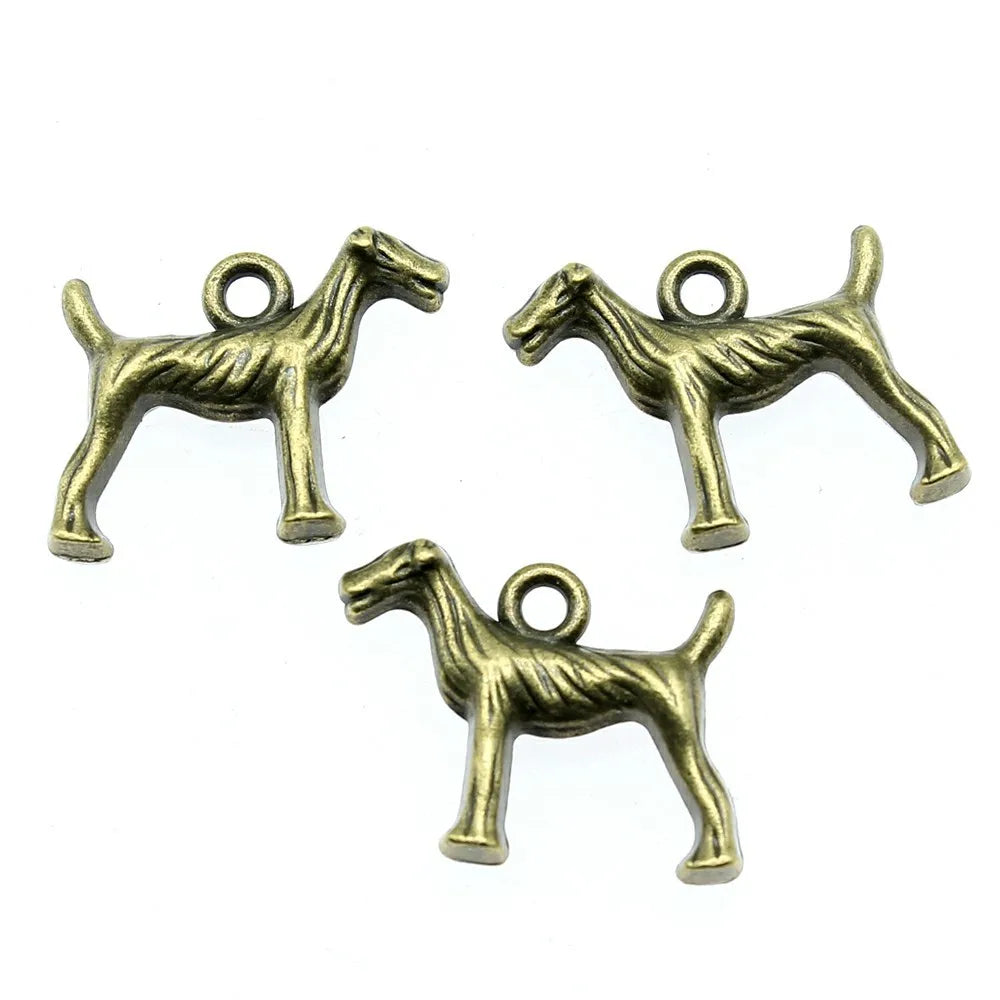 18x15mm 2.2g Multicolor Zinc Alloy Hound Dog Charm Pendant for DIY Necklace Bracelet Jewelry Making