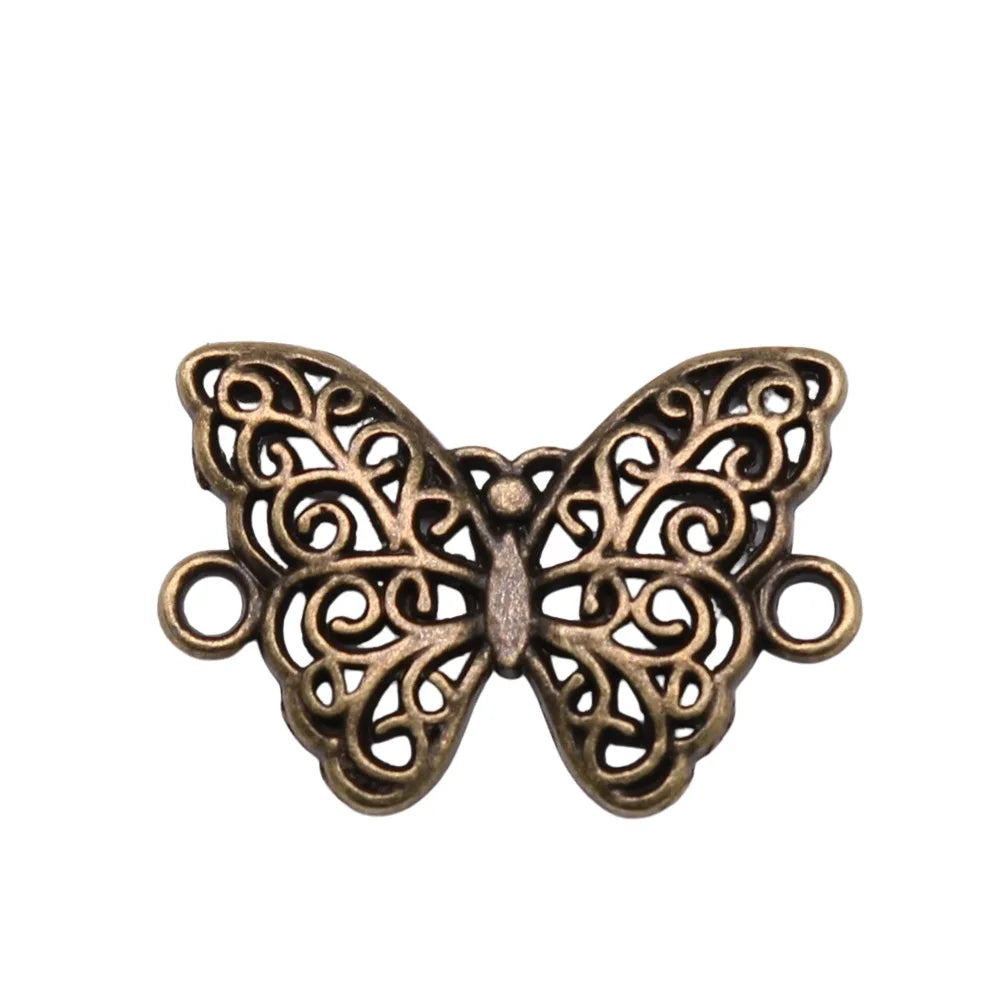 14x21mm 0.9g Zinc Alloy Butterfly Connector Charm for DIY Necklace Bracelet Jewelry Making