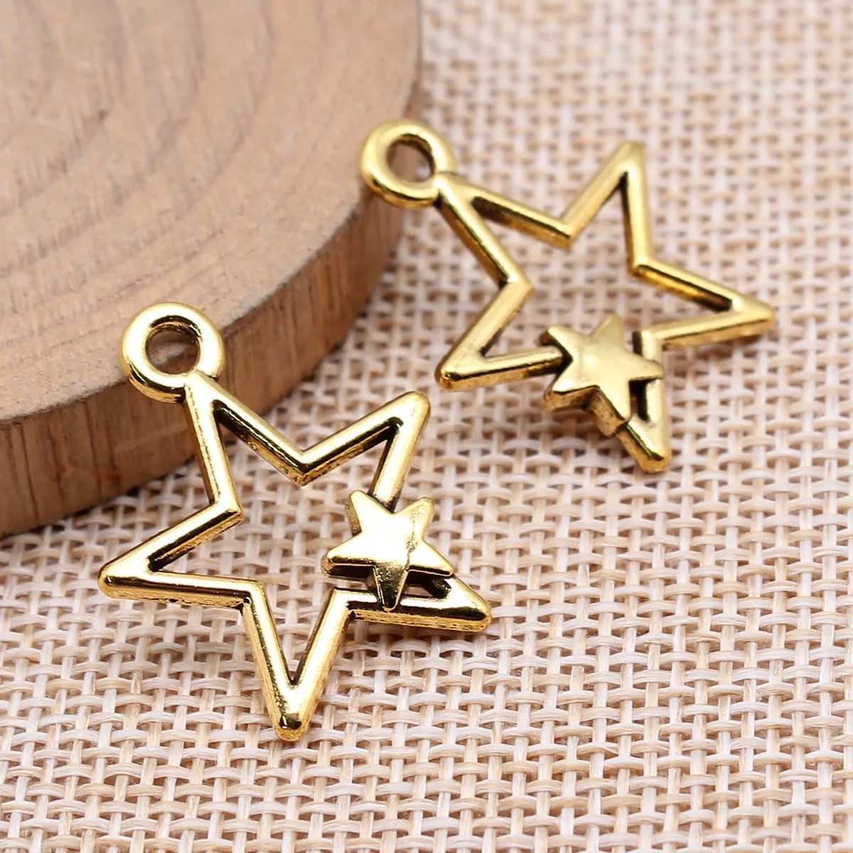 26x22mm 1.8g Multicolor Zinc Alloy Hollow Five Point Star Charm Pendant for DIY Jewelry Making