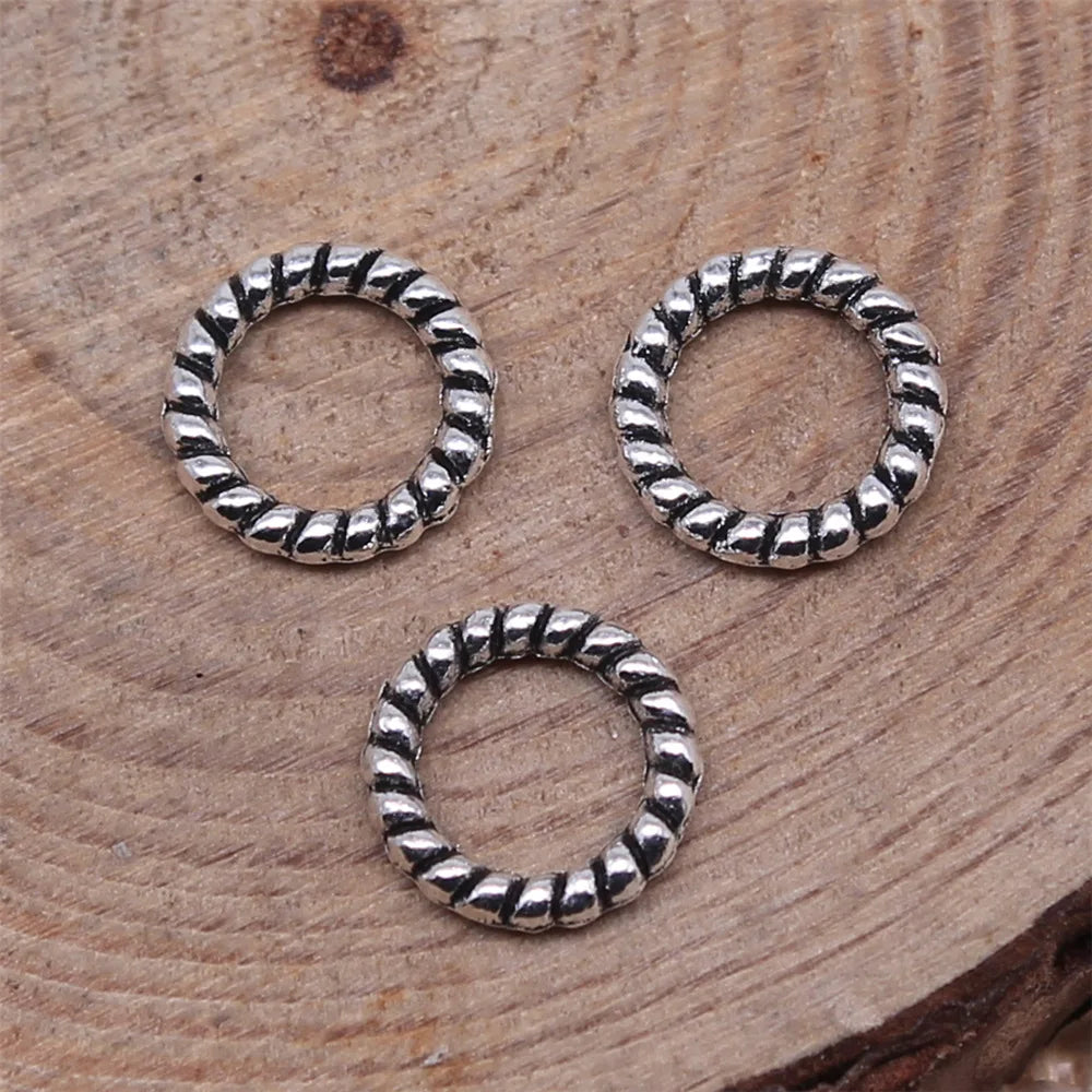 8x8mm 0.2g Multicolor Zinc Alloy Round Ring Charm Pendant for Bracelet Necklace Making
