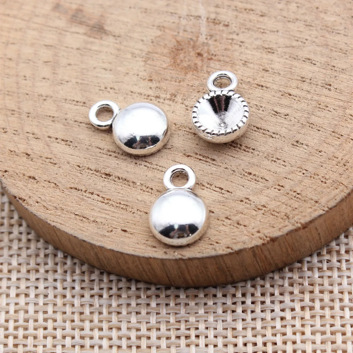 12x8.4mm 0.88g Antique Silver Zinc Alloy Rhinestone-Setting Charm Pendant for Necklace Bracelet DIY Jewelry
