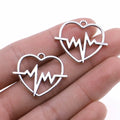 24x29mm 2.4g Multicolor Zinc Alloy ECG Heart Charm Pendant for DIY Necklace Bracelet Making