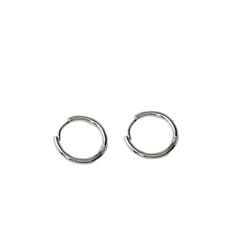 Korean Style Real Gold Plated Copper Small Round Hoop Earrings Minimalist Daily Thin Huggie Hoops