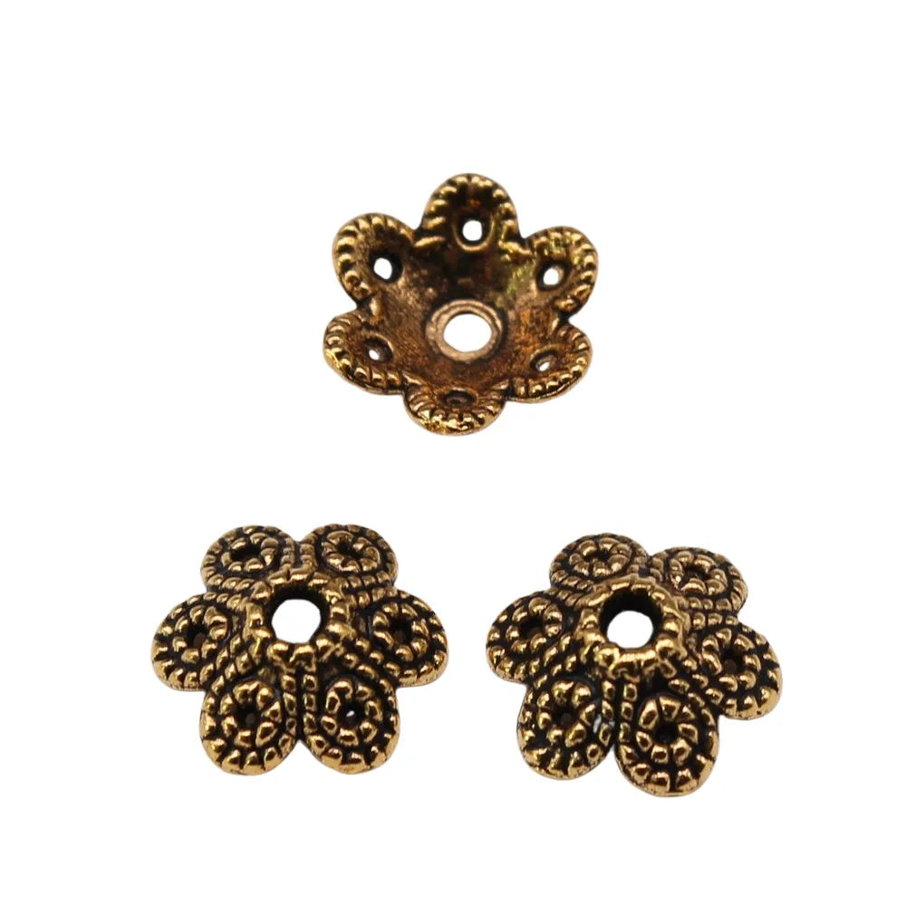 10x4mm 0.4g Multicolor Zinc Alloy Flower Bead Cap Spacer Findings for DIY Necklace Bracelet Making