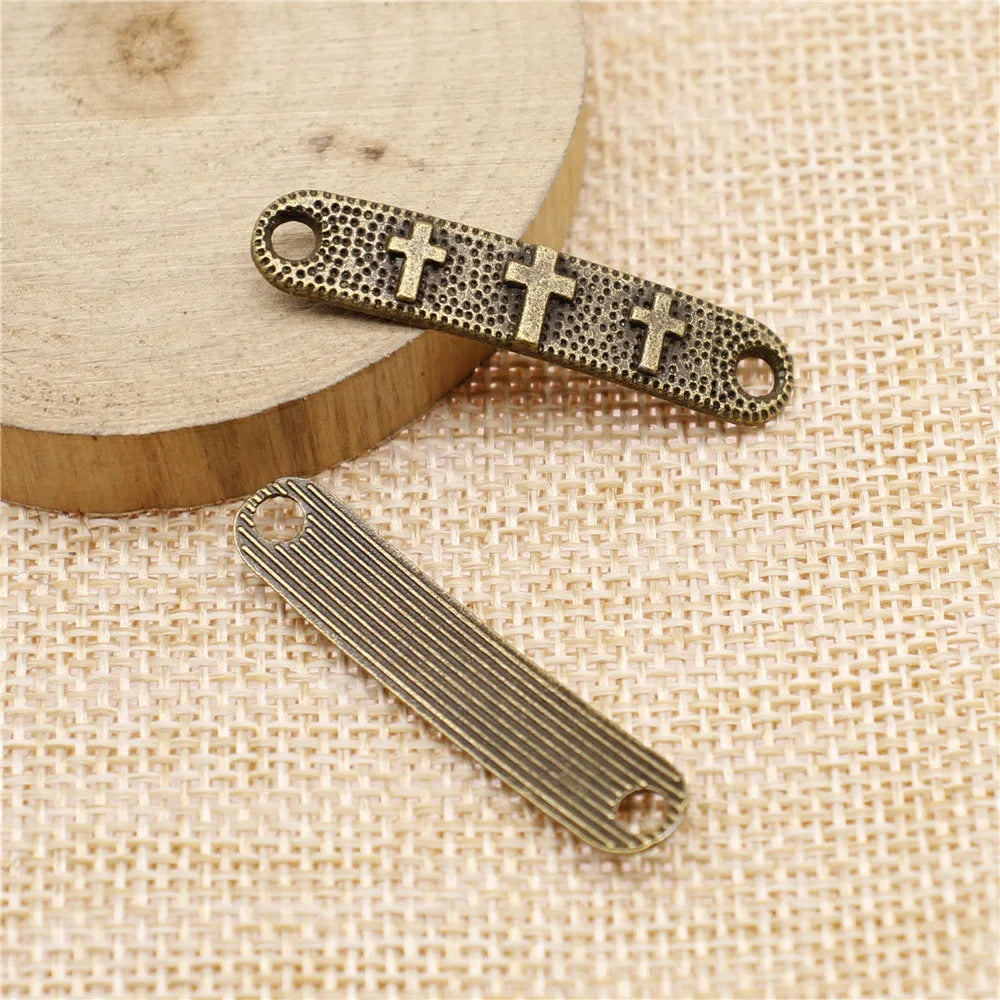 39x8mm 2.2g Multicolor Zinc Alloy Cross Connector Charm for DIY Bracelet Necklace Jewelry Making