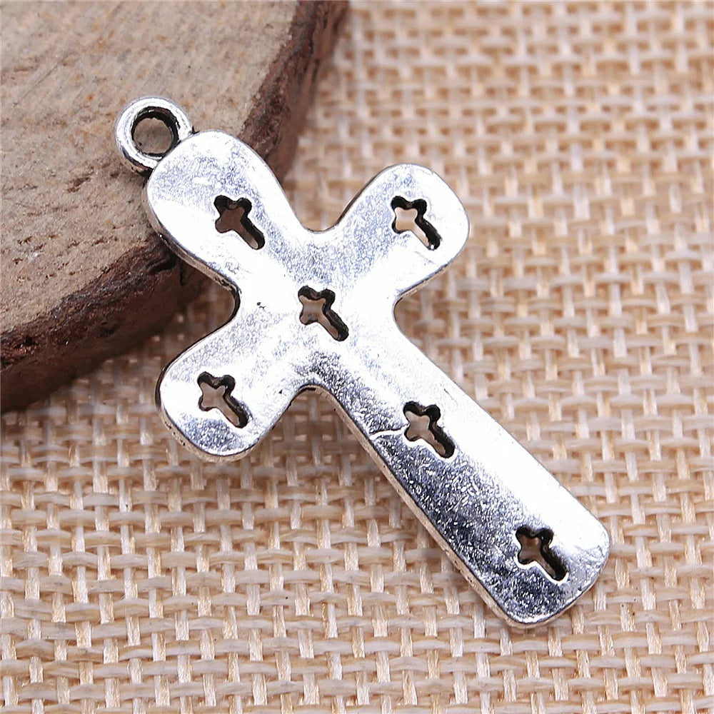 21x36mm 2.4g Antique Silver Zinc Alloy Cross Charm Pendant for DIY Necklace Bracelet Jewelry Making
