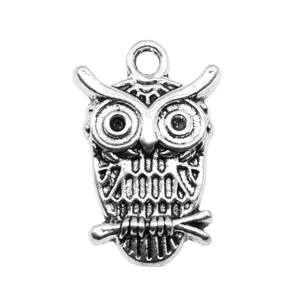20mm 2.1g Multicolor Zinc Alloy Owl Cat Charm Pendant for Necklace Bracelet DIY Jewelry Making