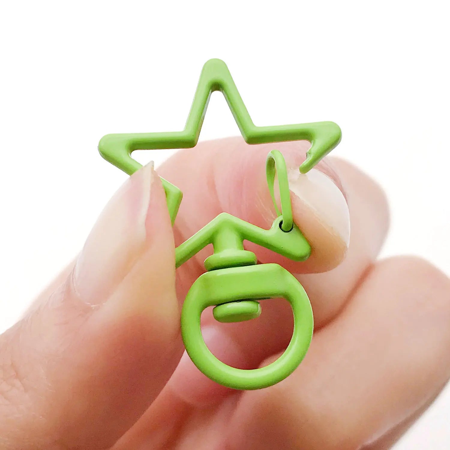 Zinc Alloy Candy Color Five Point Star Push Clasp Connector for DIY Keychain Jewelry Findings
