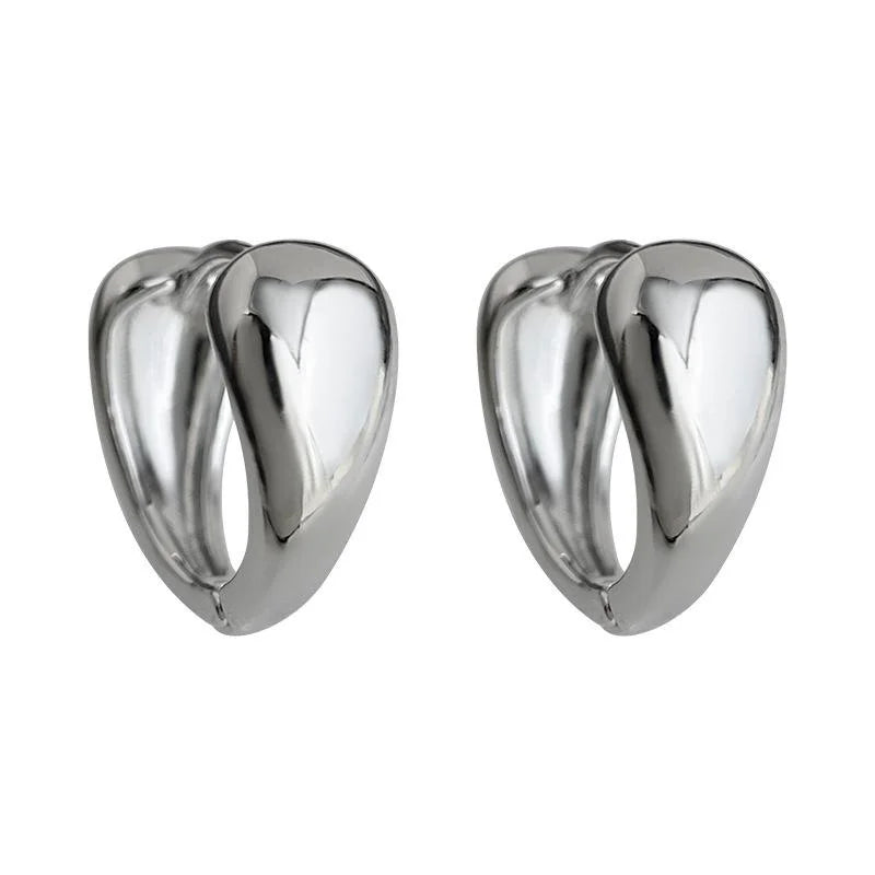 Eco Friendly Copper Smooth Geometric U-Shaped Hoop Earrings Minimalist Commuter Style