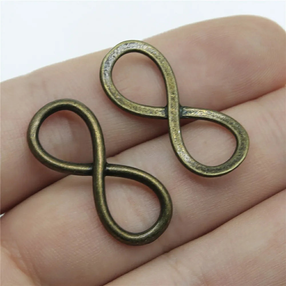 30x12mm 1.5g Multicolor Zinc Alloy Infinity Symbol Connector Charm for DIY Bracelet Jewelry Making