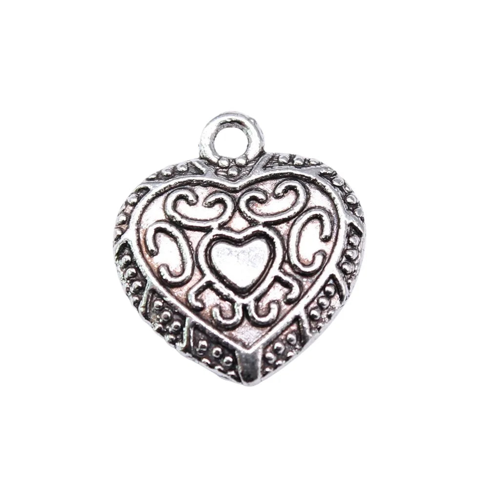 16x14mm 1.7g Multicolor Zinc Alloy Heart Charm Pendant for DIY Necklace Bracelet Jewelry Making