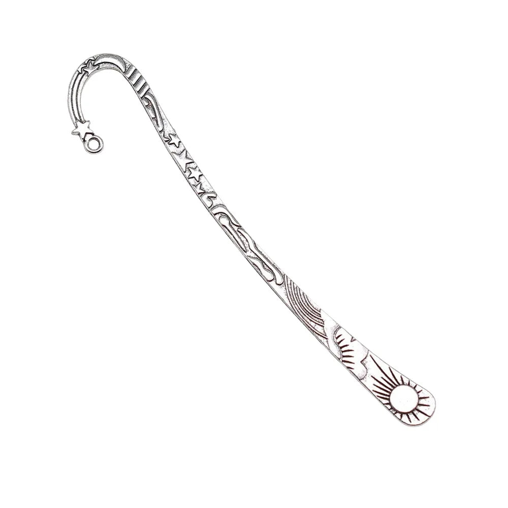 123x24mm 9.1g Multicolor Zinc Alloy Sun Moon Star Bookmark Charm for DIY Jewelry and Gift Accessories