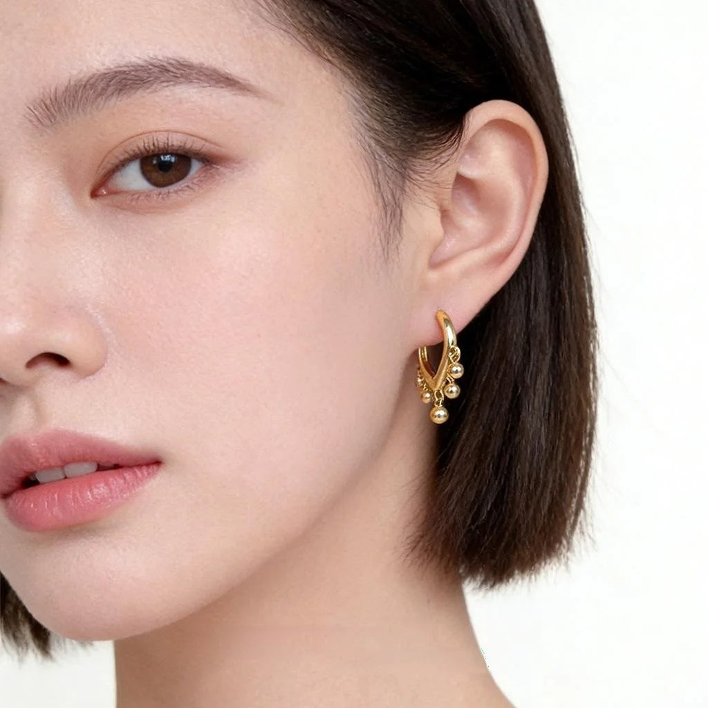 Eco Copper Heart Tassel Drop Earrings For Women, Premium Minimalist Electroplated Geometric Jewelry