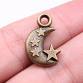 21x14x3mm 2.7g Multicolor Zinc Alloy Moon Star Celestial Charm Pendant for DIY Necklace Bracelet Making