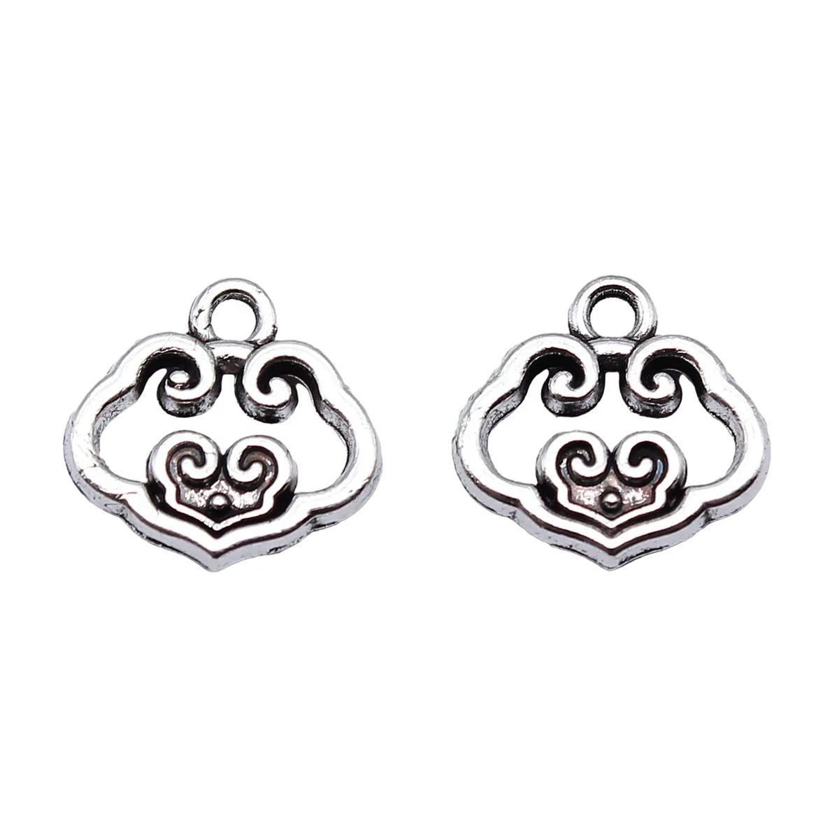 13x13mm 1g Multicolor Zinc Alloy Cloud Lock Charm Pendant for DIY Chinese Style Jewelry Making