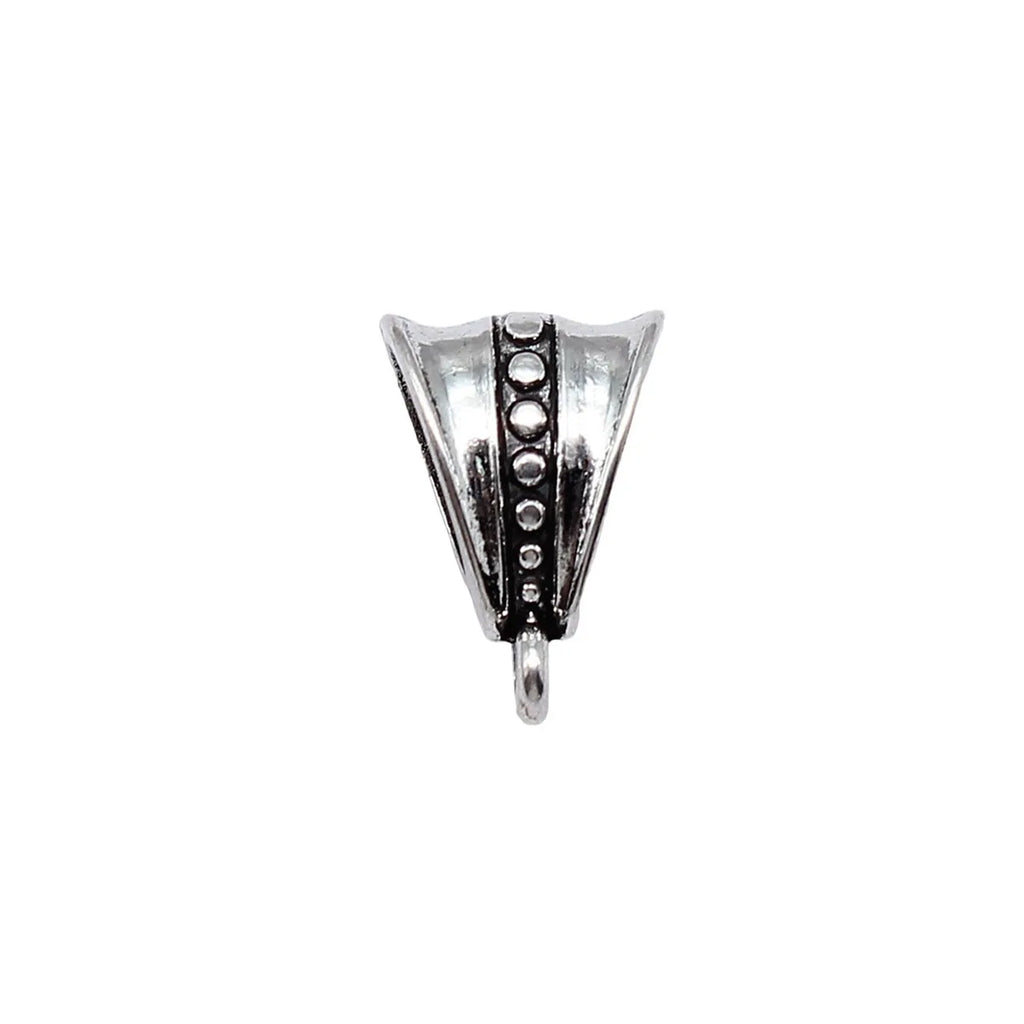 16x11x7mm 1.1g Antique Silver Zinc Alloy Inverted Triangle Three Hole Pendant Bail Connector for DIY Jewelry