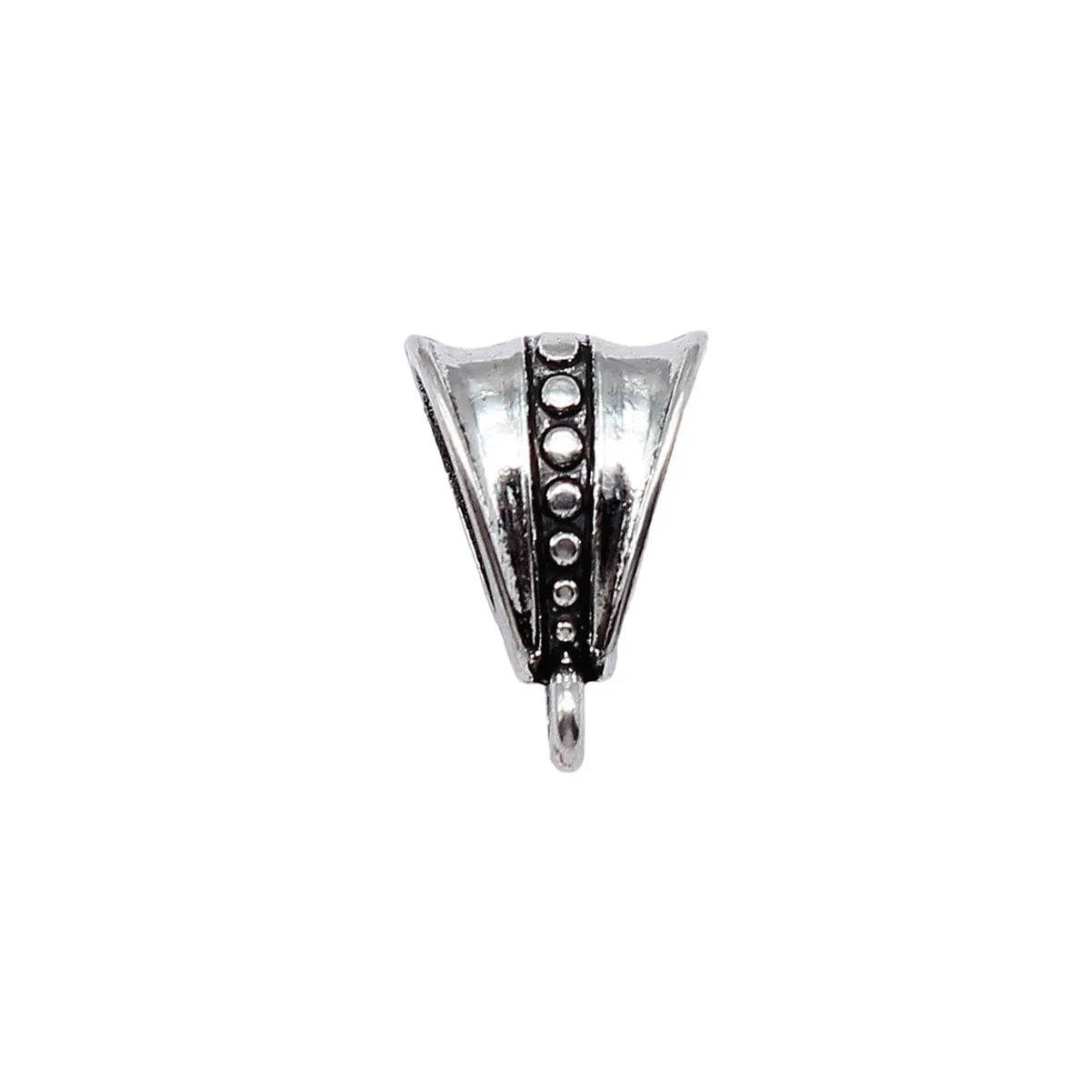 16x11x7mm 1.1g Antique Silver Zinc Alloy Inverted Triangle Three Hole Pendant Bail Connector for DIY Jewelry