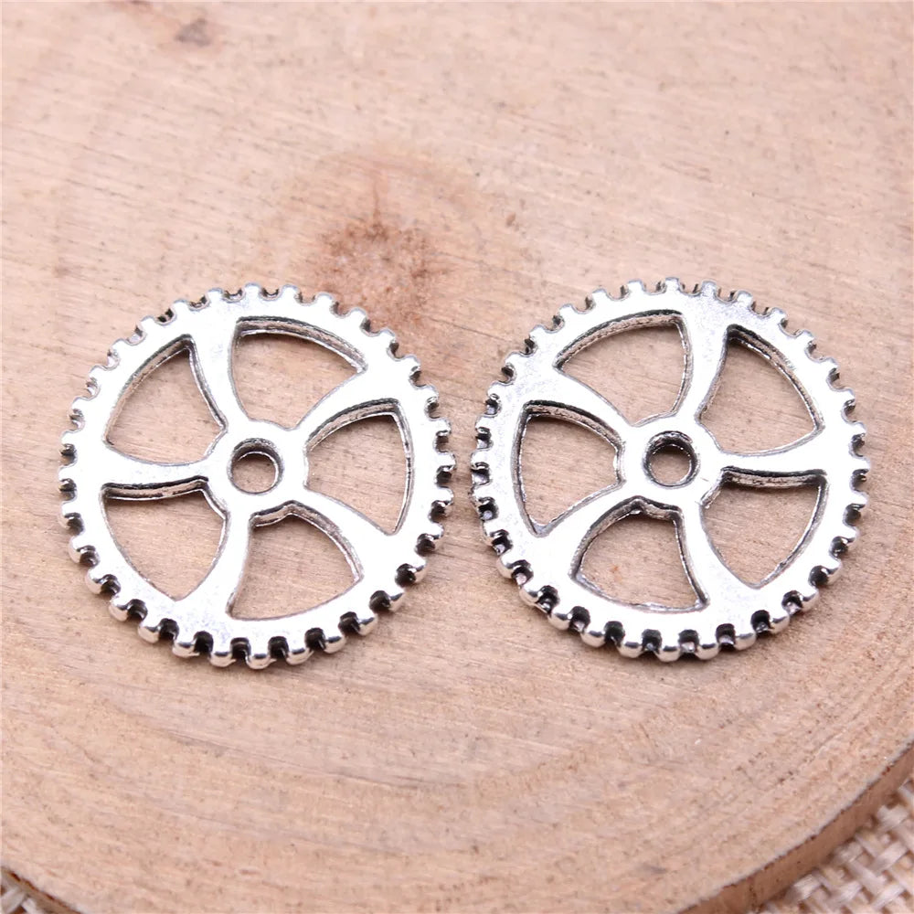 19x19mm 1.7g Multicolor Zinc Alloy Gear Charm Pendant for Steampunk DIY Necklace Bracelet Making