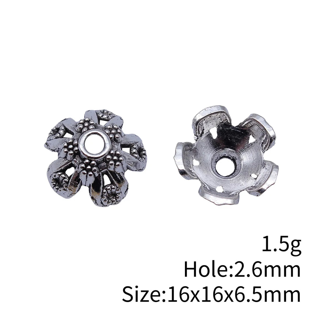16x16x6.5mm 1.5g Multicolor Zinc Alloy Flower Bead Caps Jewelry Findings for DIY Bead Pendant Making