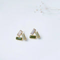 14K Gold Plated Alloy Gradient Enamel Water Drop Stud Earrings For Women